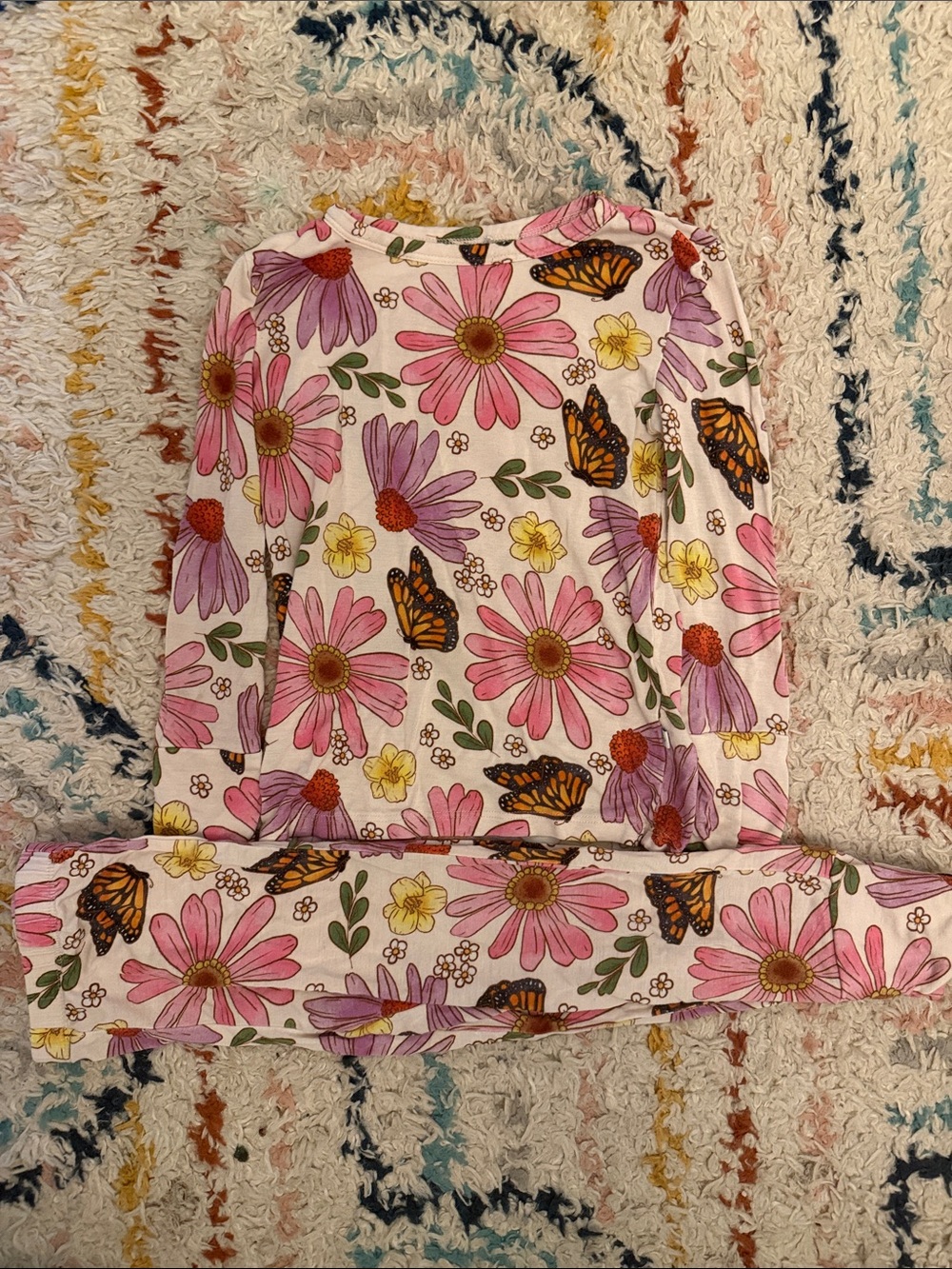 ✨3/$45✨Posh Peanut Pink Floral & Butterfly Pajama Set
